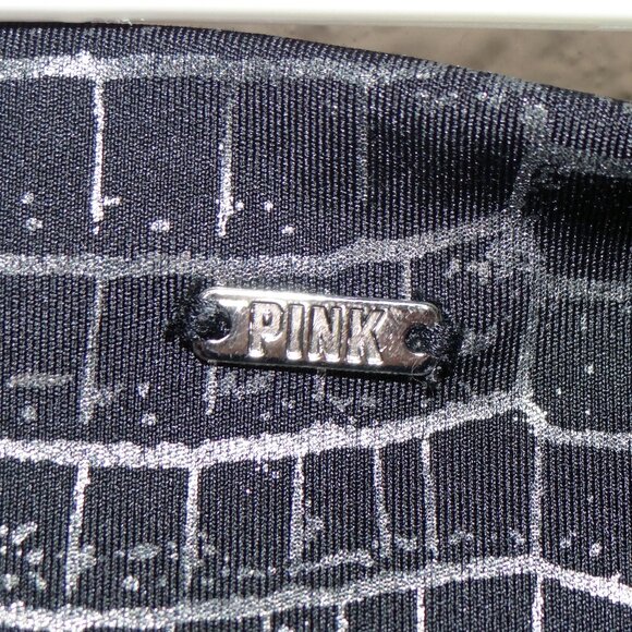 Pink Victoria Secret Activewear Leggings Black Reptile Print W/ Pockets Small S - Picture 3 of 8